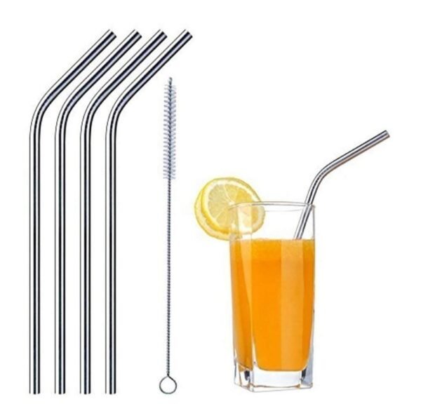 Reusable Stainless Steel Straw Set with Cleaning Brush