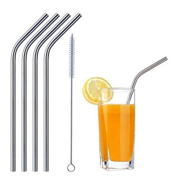 Reusable Stainless Steel Straw Set with Cleaning Brush