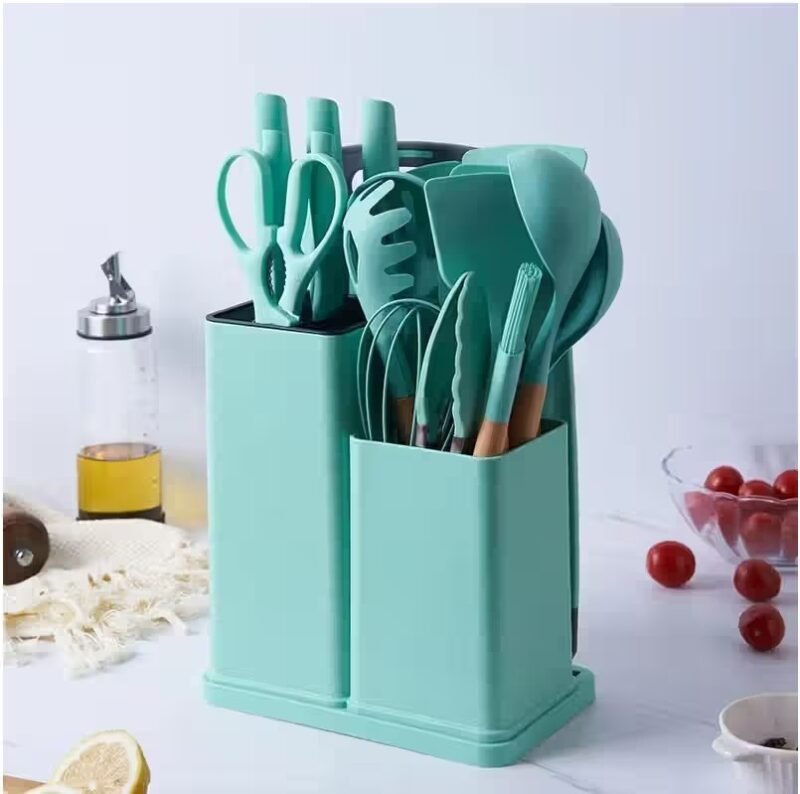 TK 19-Piece Kitchen Utensil & Knife Set with Holder