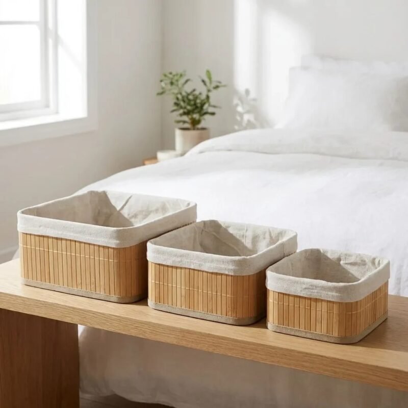 TK 4-Piece Wooden Storage Box – Home Organization Set