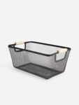 Wire Mesh Storage Basket – Durable Rectangular Metal Organizer