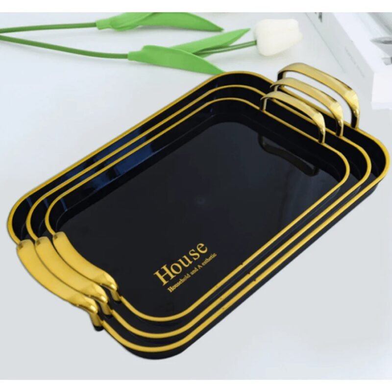 3-Piece Serving Tray Set – Multi-Purpose Plastic Platters