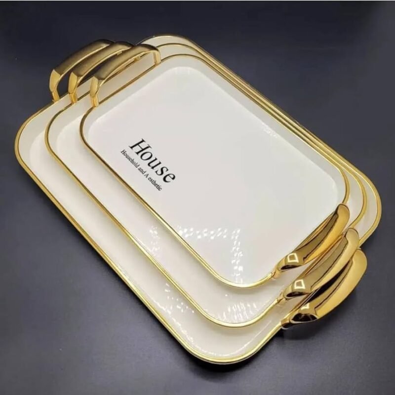 3-Piece Serving Tray Set – Multi-Purpose Plastic Platters