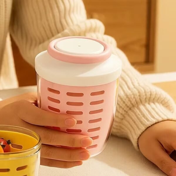 Fruit & Salad Cup with Drain Basket and Fork