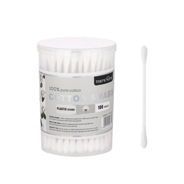 TK Plastic Cotton Swabs – 100% Cotton Tips