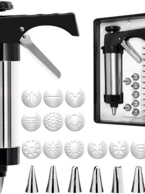 Trigger Cookie Press & Icing Dispenser Set – 13 Discs & 8 Nozzles