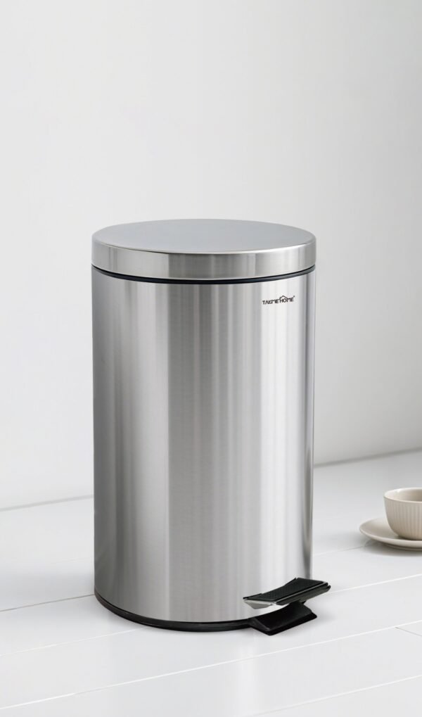 TK Cylindrical Metal Pedal Waste Bin with Inner Bucket