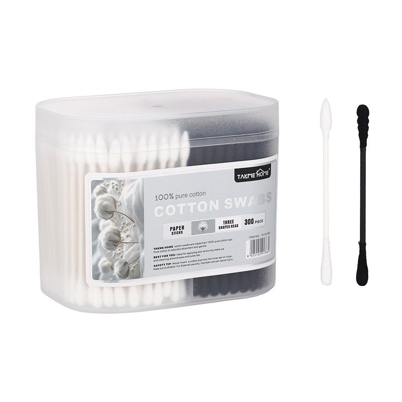 TK Dual Color Cotton Swabs – 3 Different Heads, 300 Pieces