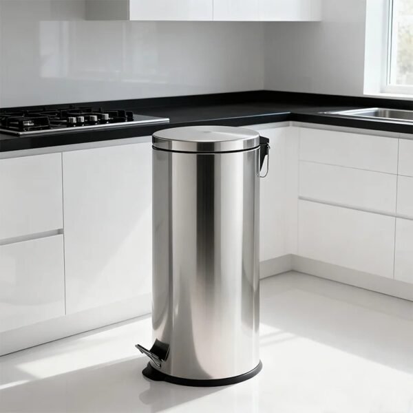 TK Cylinder Pedal Bin with Soft Close – Metal Kitchen Trash Can