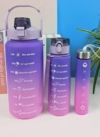 Color Frosted Set of 3 Water Bottles with Loop