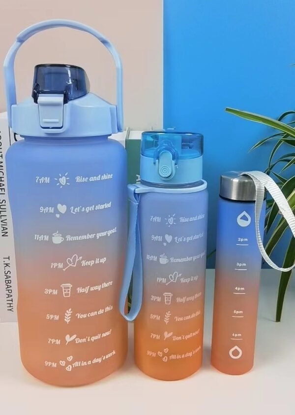 Color Frosted Set of 3 Water Bottles with Loop