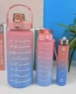 Color Frosted Set of 3 Water Bottles with Loop