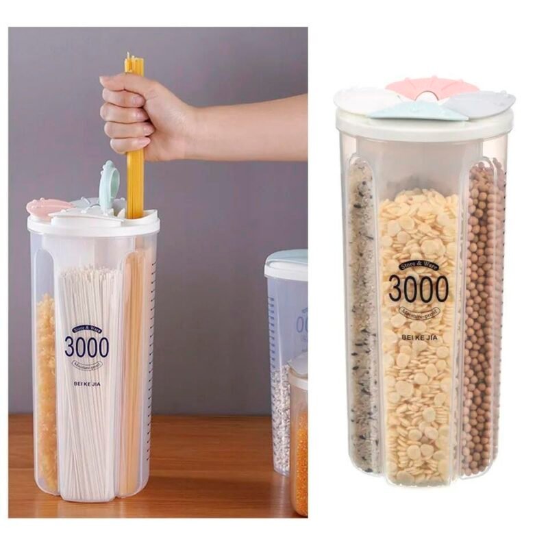 4-Section Food Storage Container – 3L Airtight Box