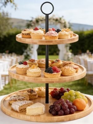 3 Tier Bamboo Food Stand for Kitchen & Dining