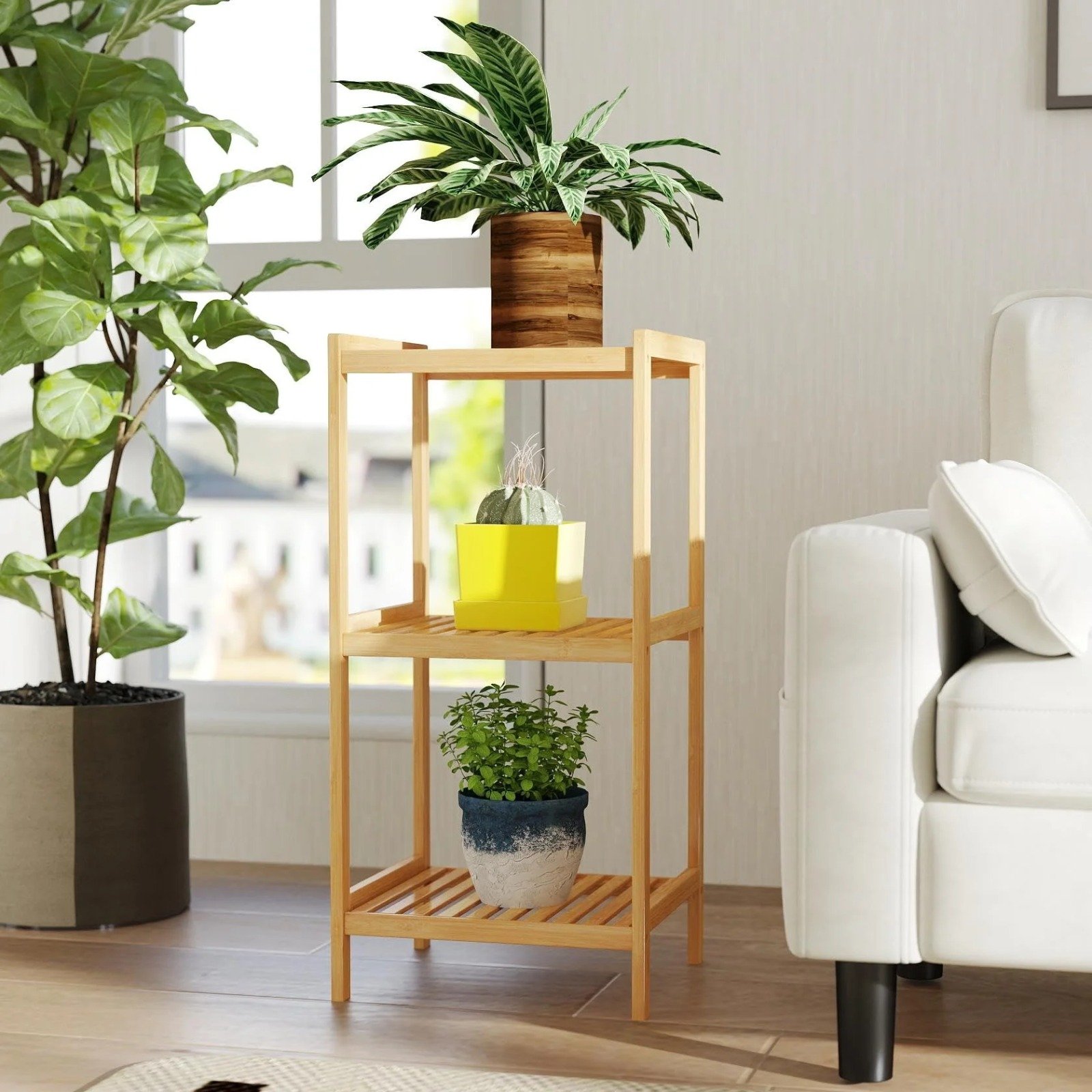 3 Tier Bamboo Storage Rack – Kitchen & Home Organizer