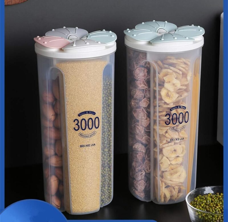 4-Section Food Storage Container – 3L Airtight Box