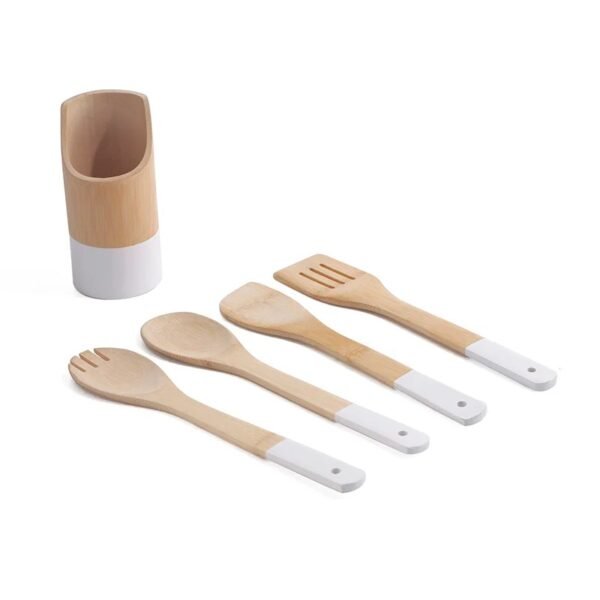 TK Bamboo Kitchen Utensil Set with Holder 5pc – Eco-Friendly Cooking Tools
