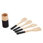 TK Bamboo Kitchen Utensil Set with Holder 5pc – Eco-Friendly Cooking Tools