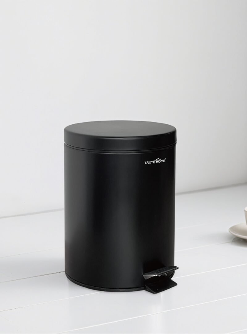 TK Cylindrical Metal Pedal Waste Bin with Inner Bucket