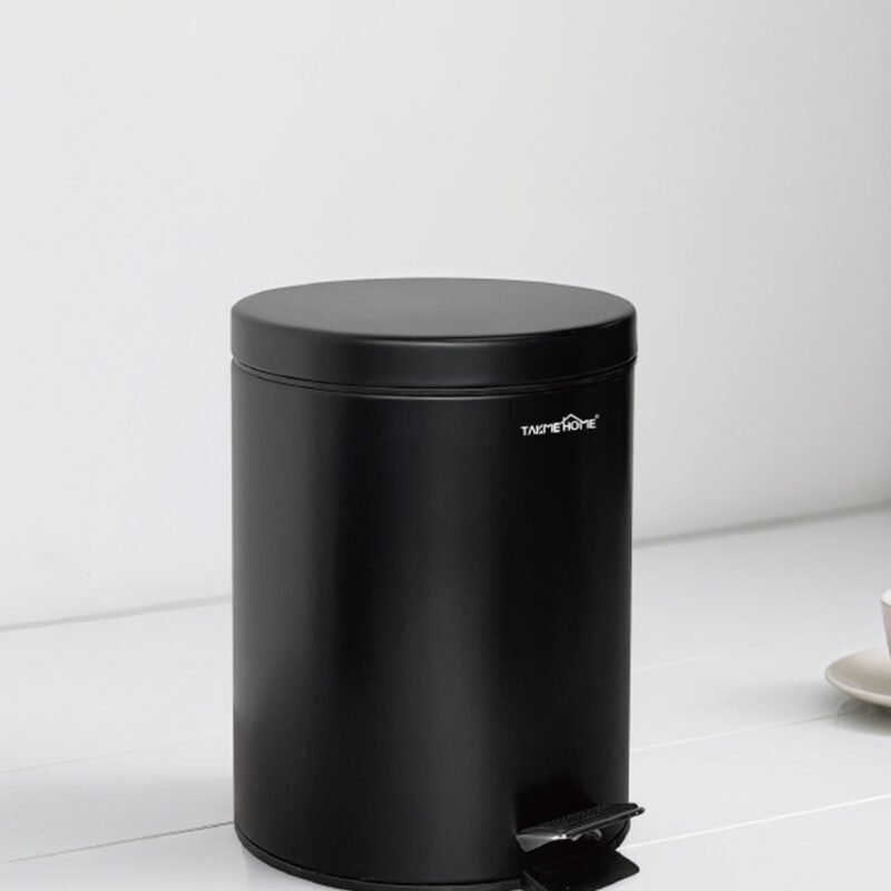 TK Cylindrical Metal Pedal Waste Bin with Inner Bucket