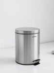 TK Cylindrical Metal Pedal Waste Bin with Inner Bucket