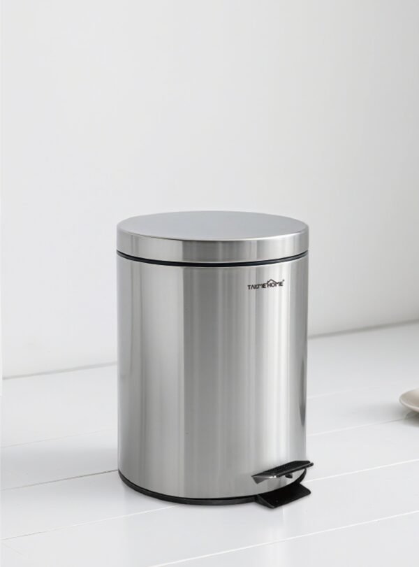 TK Cylindrical Metal Pedal Waste Bin with Inner Bucket