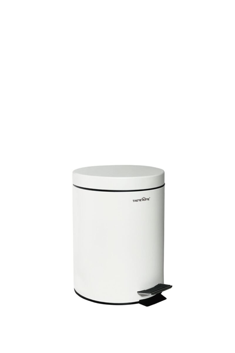 TK Cylindrical Metal Pedal Waste Bin with Inner Bucket
