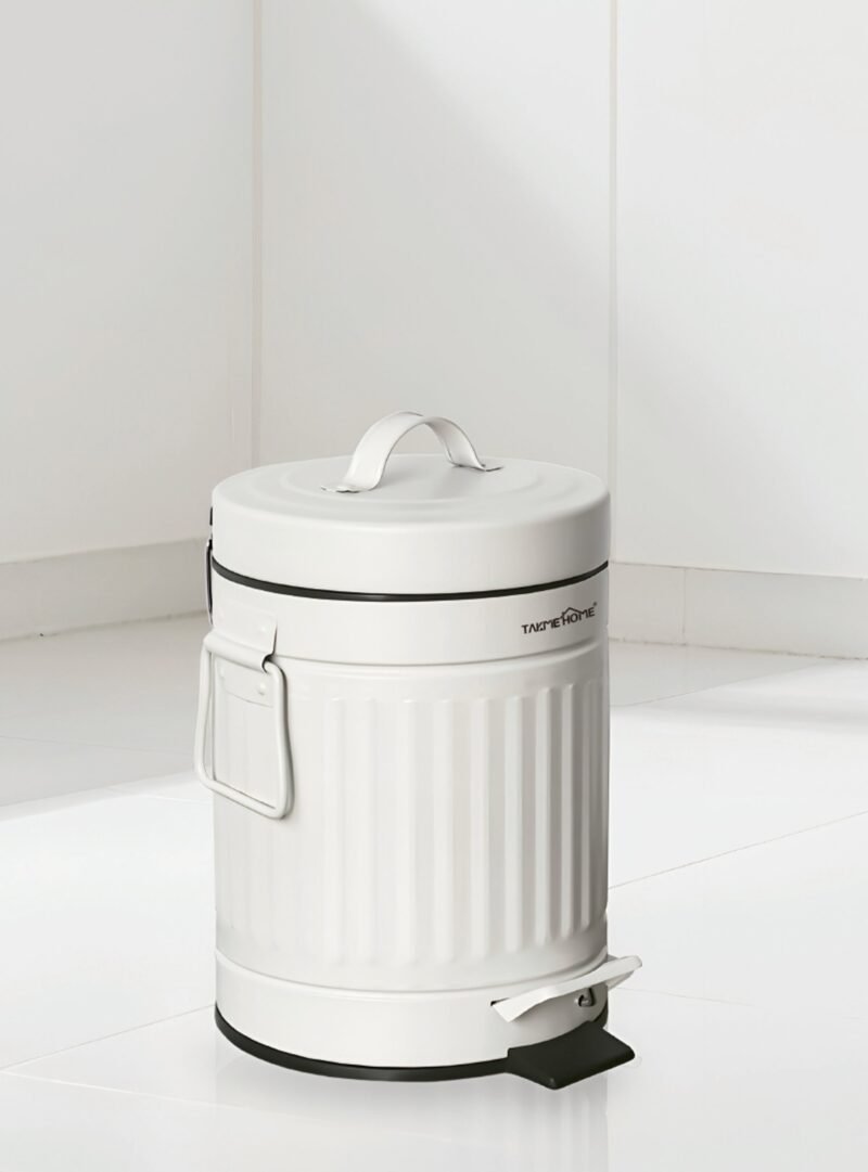 TK Metal Pedal Waste Bin with Inner Bucket – Hands-Free Trash Can