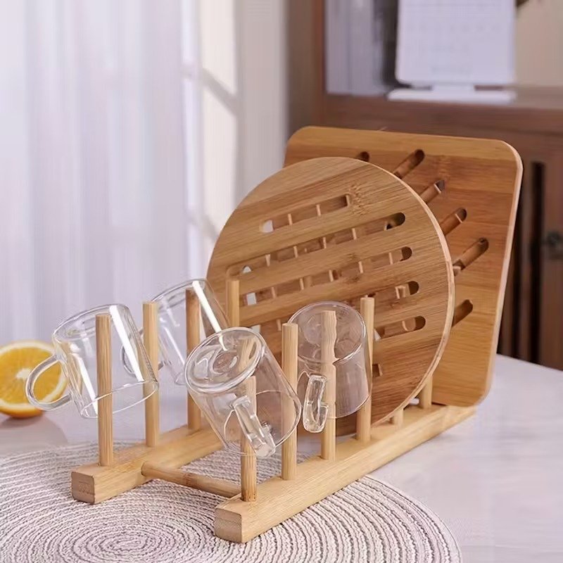Compact Bamboo Storage Rack – Multipurpose Organizer