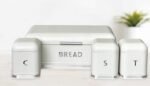 TK Retro Metal Bread Bin & Canister Set – Coffee, Sugar & Tea