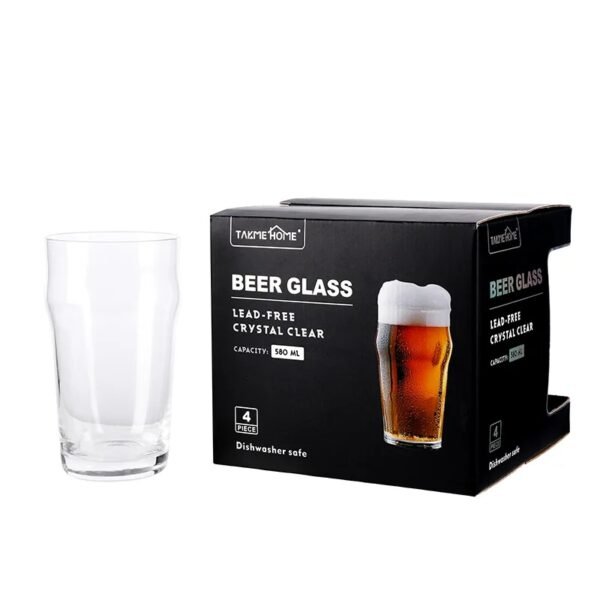 TK Set of 4 Beer Glasses – Durable Glassware for Home & Bar