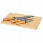 TK Bamboo Cutting Board Set with 3 Knives