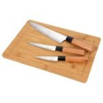 TK Bamboo Cutting Board Set with 3 Knives
