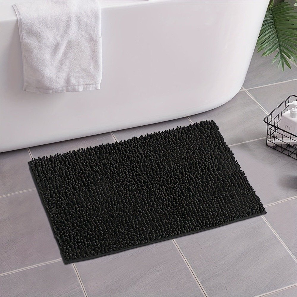 TK Soft Chenille Bathroom Mat – Absorbent Non-Slip Rug