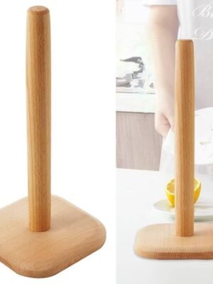 TK Bamboo Paper Towel Holder – Kitchen Counter Roll Stand