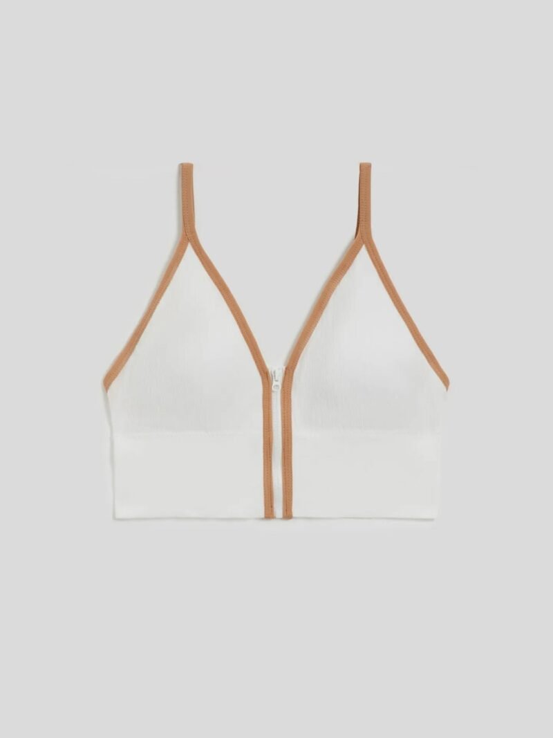 Zipper Padded Active Bra – Front Zip Support Bra