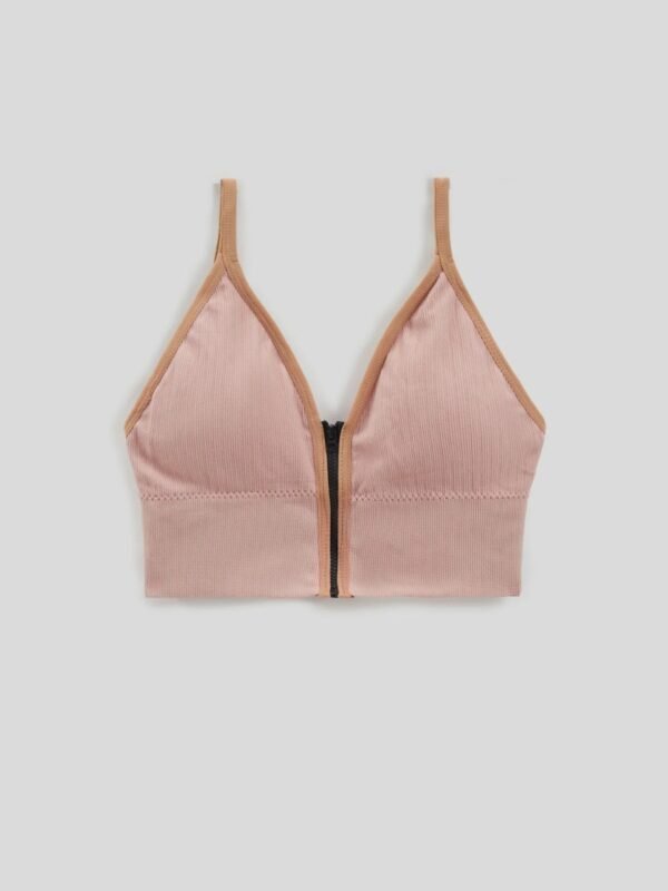 Zipper Padded Active Bra – Front Zip Support Bra