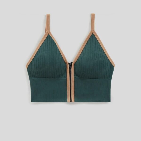 Zipper Padded Active Bra – Front Zip Support Bra