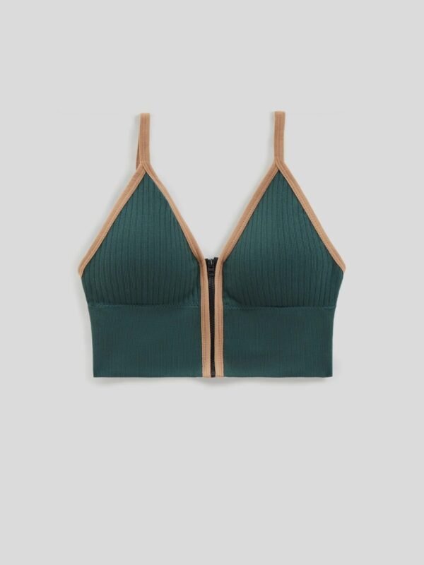 Zipper Padded Active Bra – Front Zip Support Bra