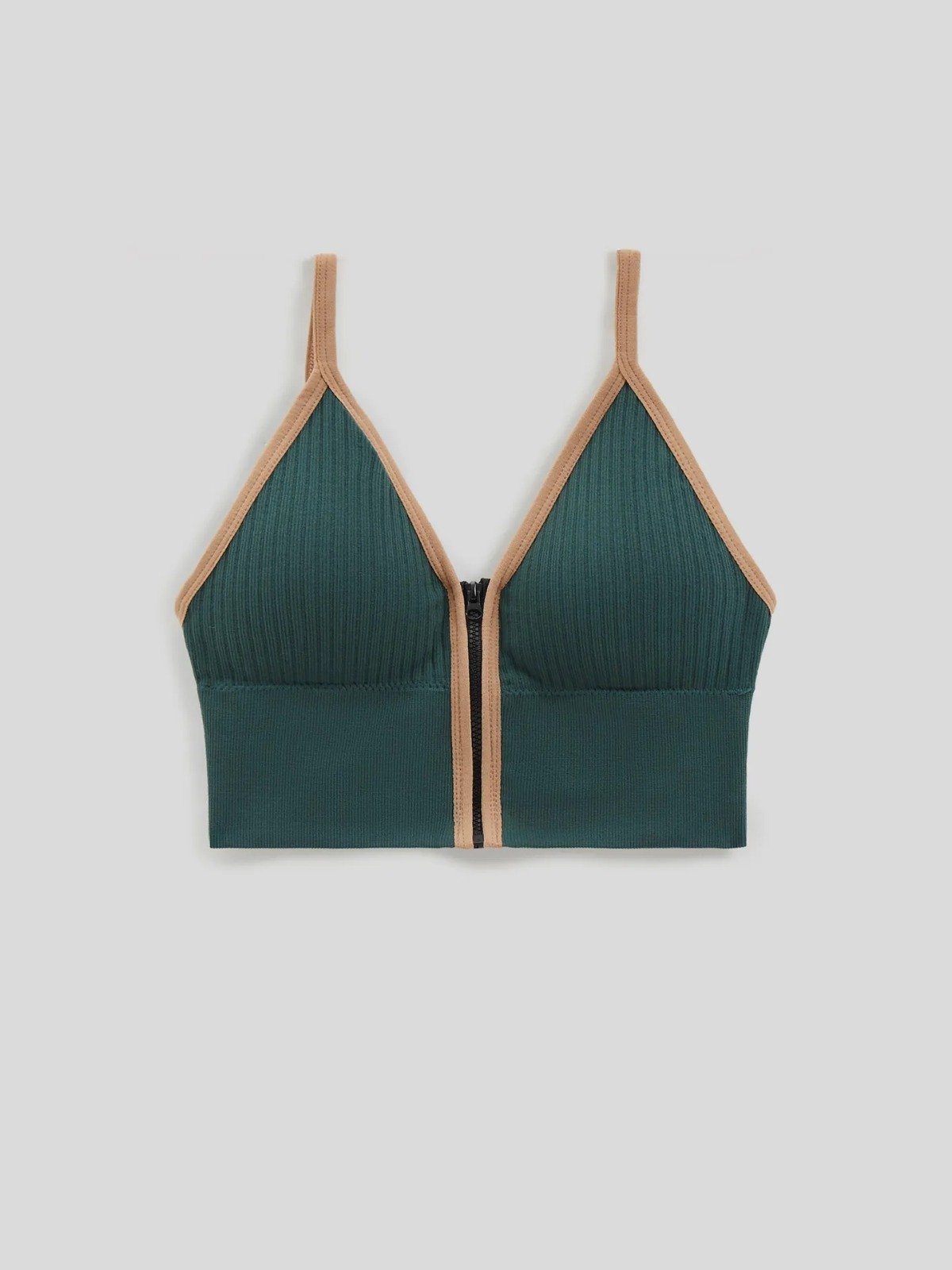 Zipper Padded Active Bra – Front Zip Support Bra