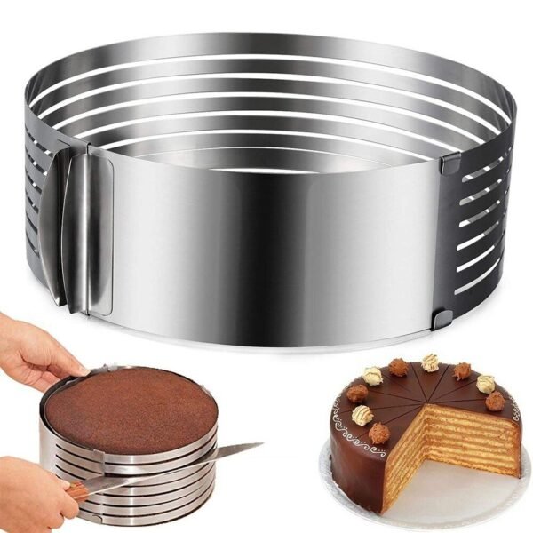 Adjustable Cake Slicing Tool – Stainless Steel Layer Cutter