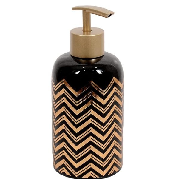 Ceramic Soap Dispenser with Gold Accents – 300ml Luxury Pump