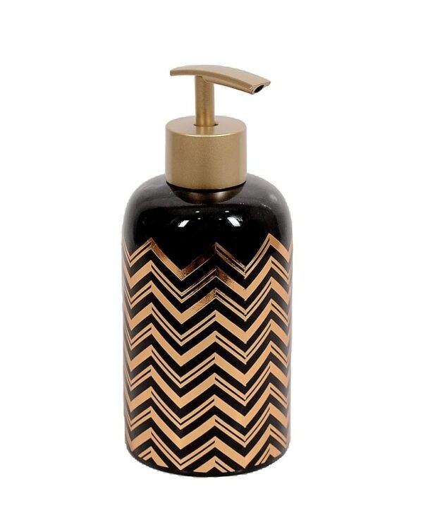 Ceramic Soap Dispenser with Gold Accents – 300ml Luxury Pump