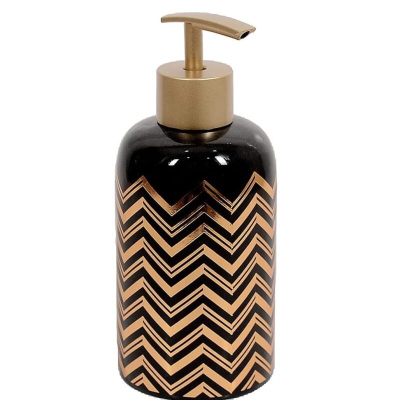 Ceramic Soap Dispenser with Gold Accents – 300ml Luxury Pump