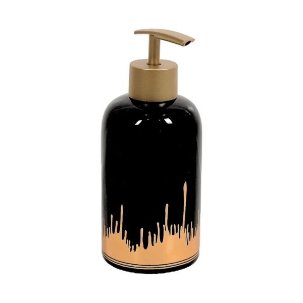 Ceramic Soap Dispenser with Gold Accents – 300ml Luxury Pump
