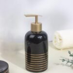 Ceramic Soap Dispenser with Gold Accents – 300ml Luxury Pump