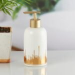 Ceramic Soap Dispenser with Gold Accents – 300ml Luxury Pump
