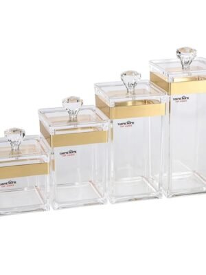 TK Acrylic Airtight Canister with Gold Trim – Durable Kitchen Storage Container