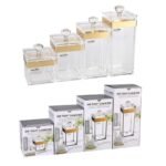 TK Acrylic Airtight Canister with Gold Trim – Durable Kitchen Storage Container