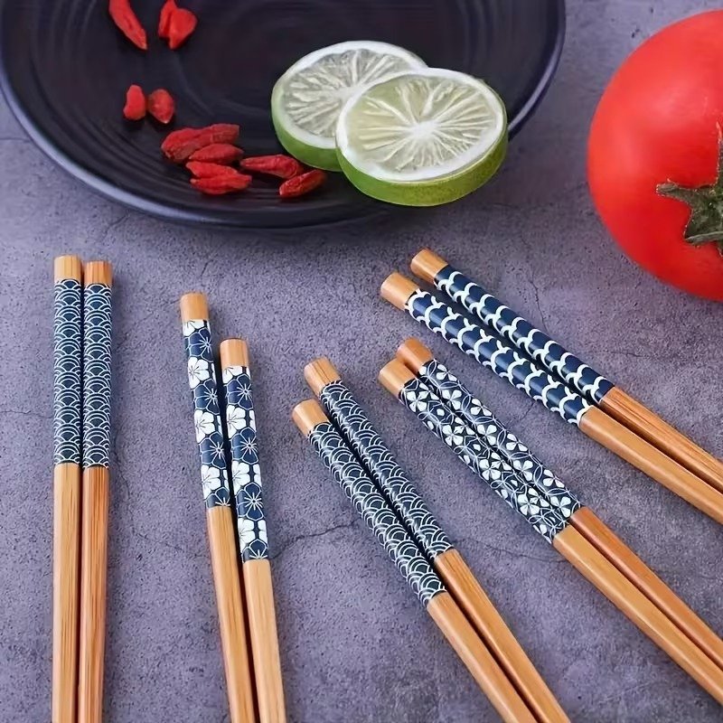 TK Bamboo Chopsticks Set – 4 Pairs Assorted Reusable